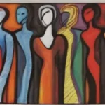 La composición visual refleja la lucha por la igualdad mediante contrastes y elementos simbólicos