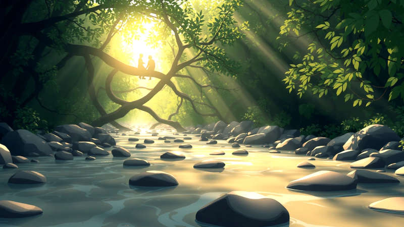 Paz serena en un espacio natural