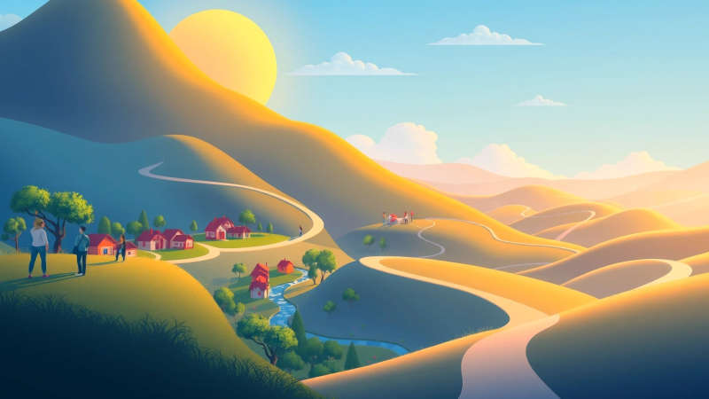 Ilustración digital de conexión y exploración