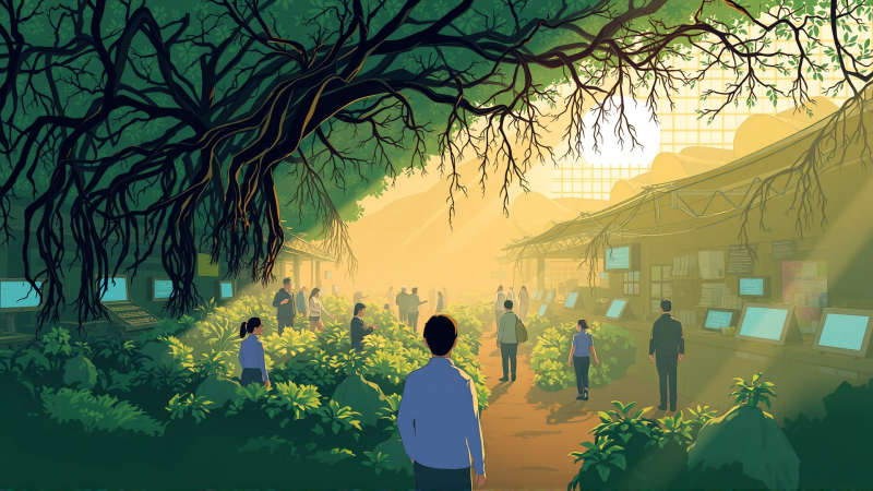 Conexión serena entre lo orgánico y digital