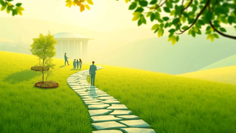 Paz y reflexión en un paisaje sereno