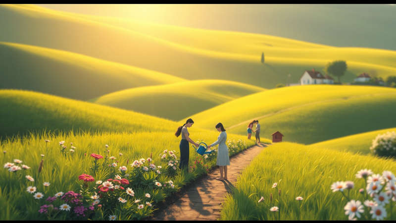 Armonía y comunidad en un paisaje floreciente