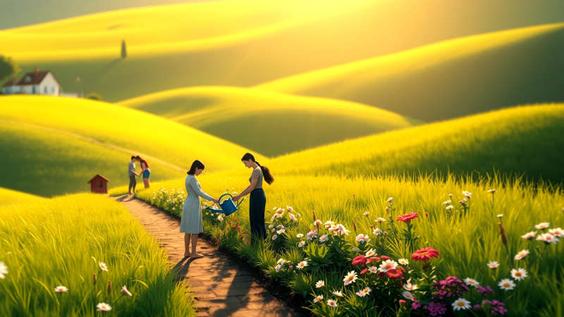 Armonía y comunidad en un paisaje floreciente