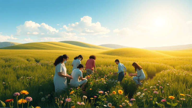 Un prado floreciente