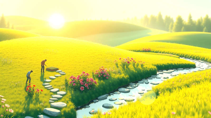 Un jardín floreciente irradia paz y conexión