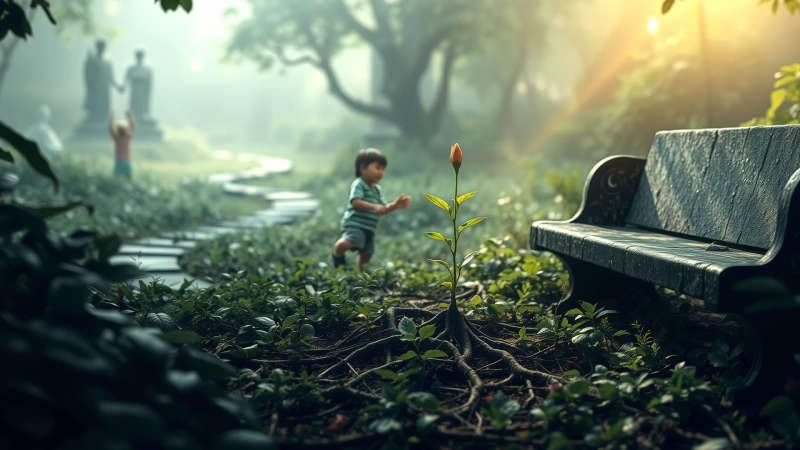 Jardín antiguo renace en paz