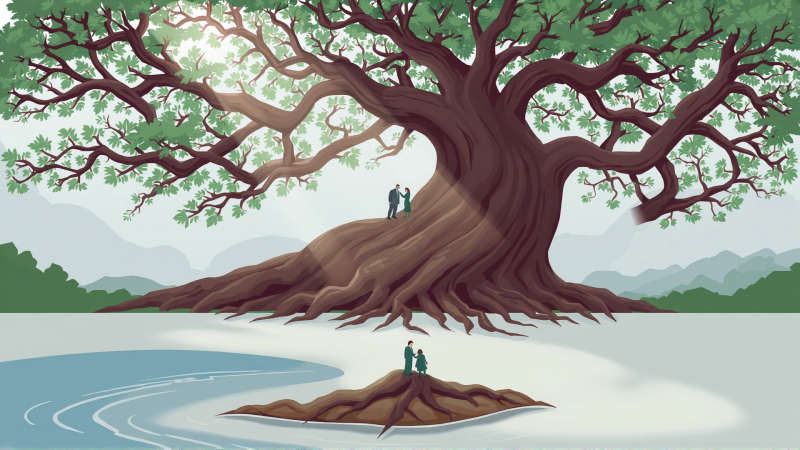 Árbol antiguo simboliza conexión