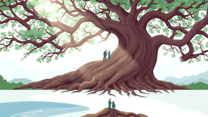 Árbol antiguo simboliza conexión