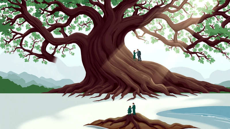 Árbol antiguo simboliza conexión
