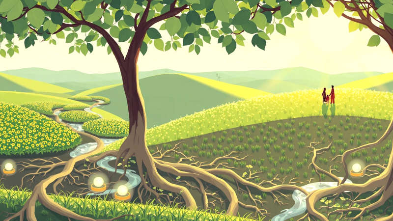 Conexión armónica en un paisaje sereno