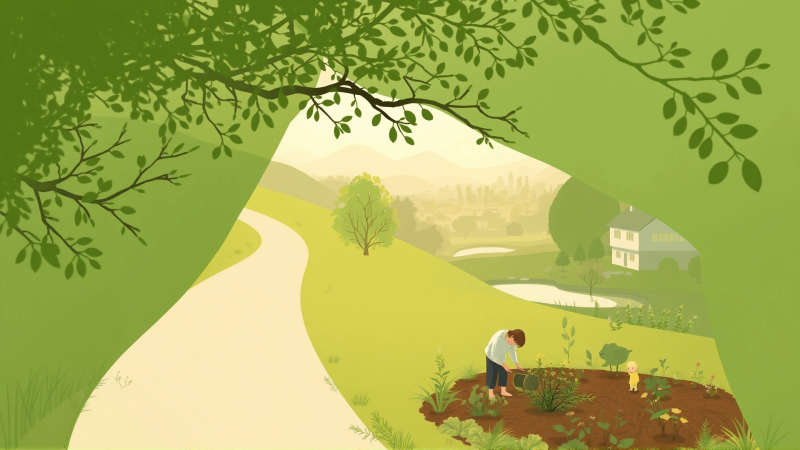 Armonía serena y crecimiento floreciente