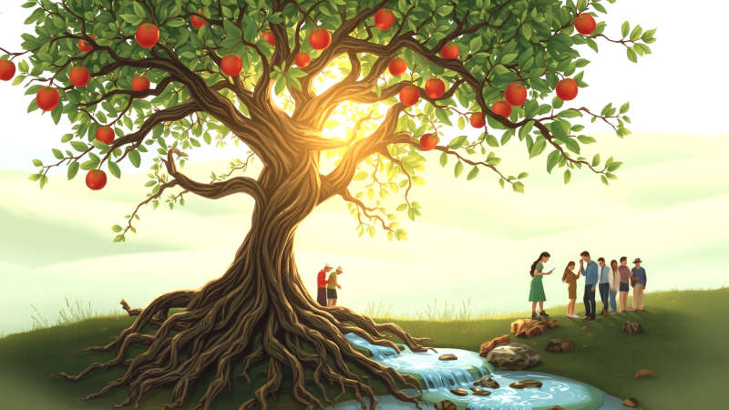 Un árbol vital refleja equilibrio y conexión