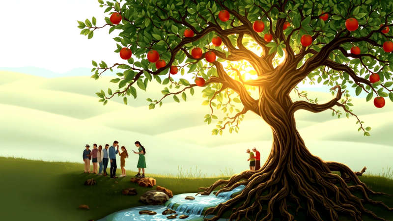 Un árbol vital refleja equilibrio y conexión