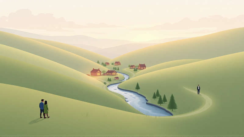 Paz contemplativa en un paisaje armonioso