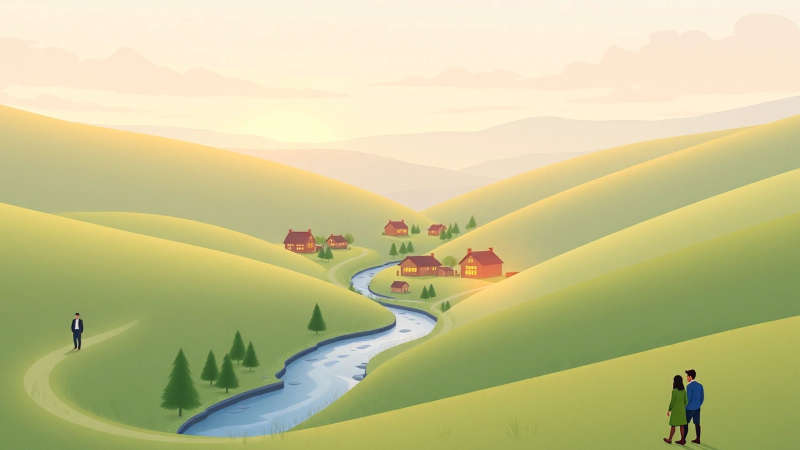 Paz contemplativa en un paisaje armonioso