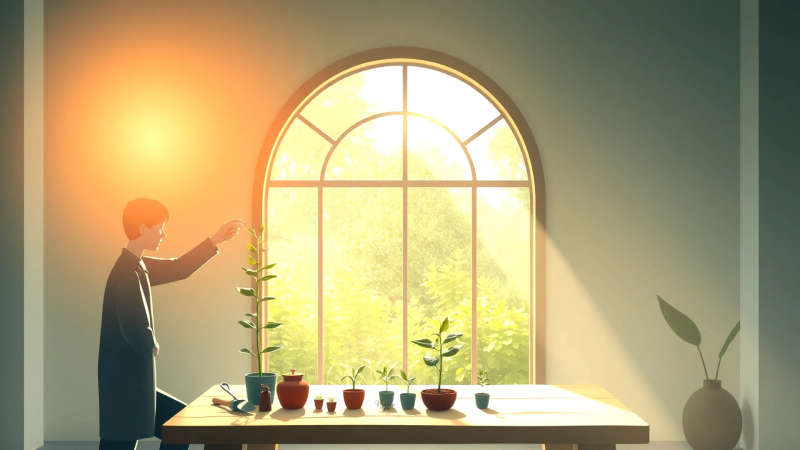 Crecimiento tranquilo y armonioso en calma