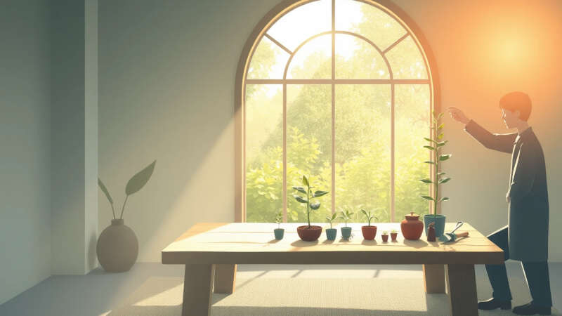 Crecimiento tranquilo y armonioso en calma