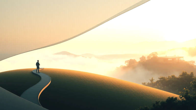 Serenidad contemplativa en un espacio abierto