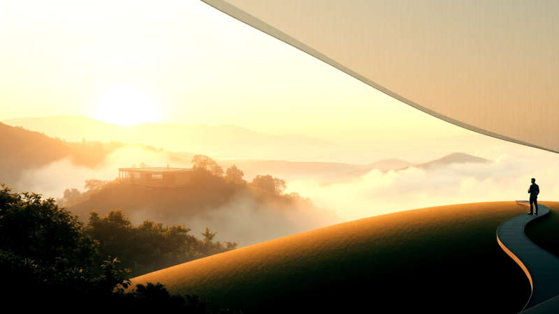 Serenidad contemplativa en un espacio abierto