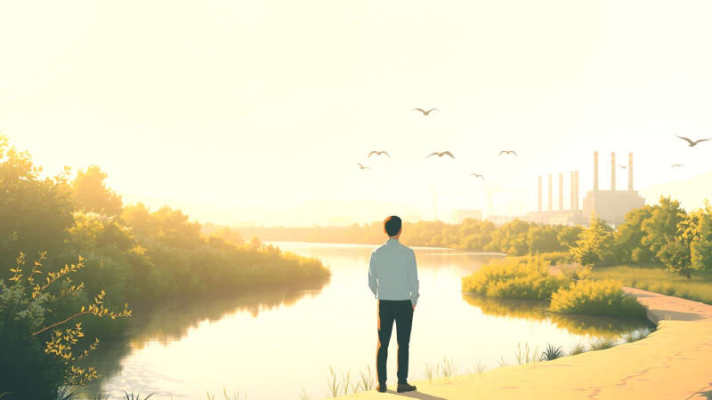 Paz contemplativa en un paisaje sereno