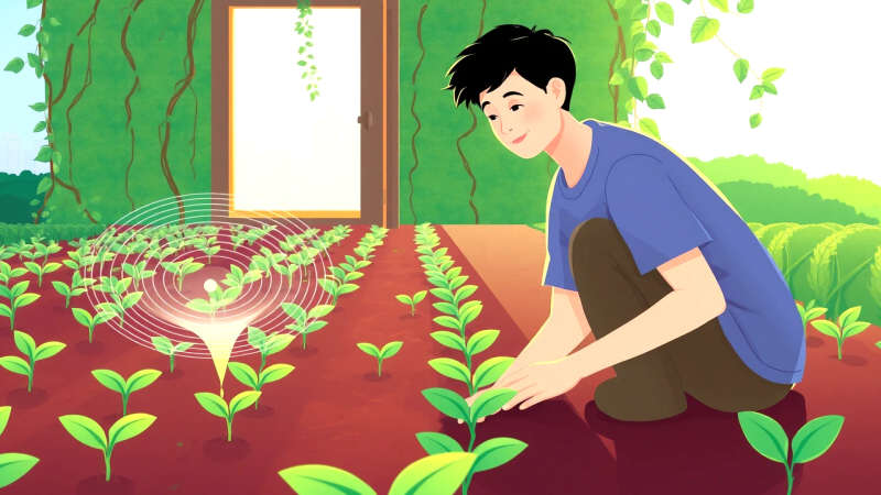 Crecimiento esperanzador en un jardín tranquilo