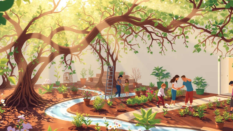 Un jardín florece en comunidad y calma