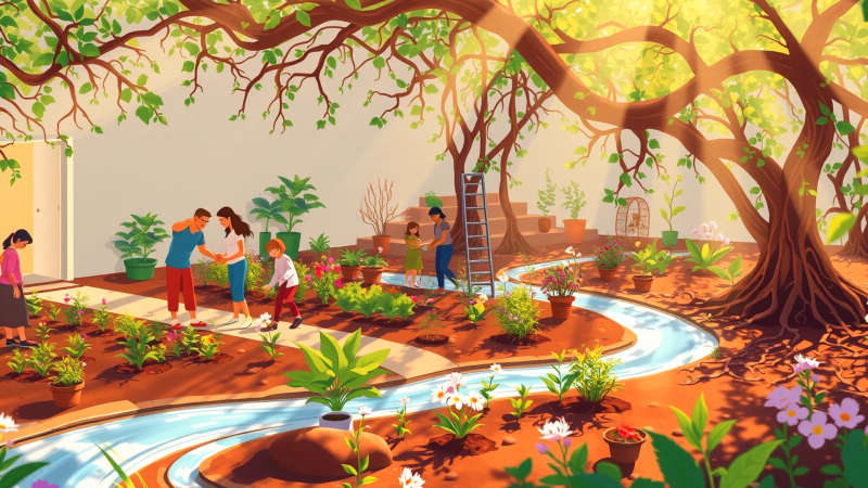 Un jardín florece en comunidad y calma