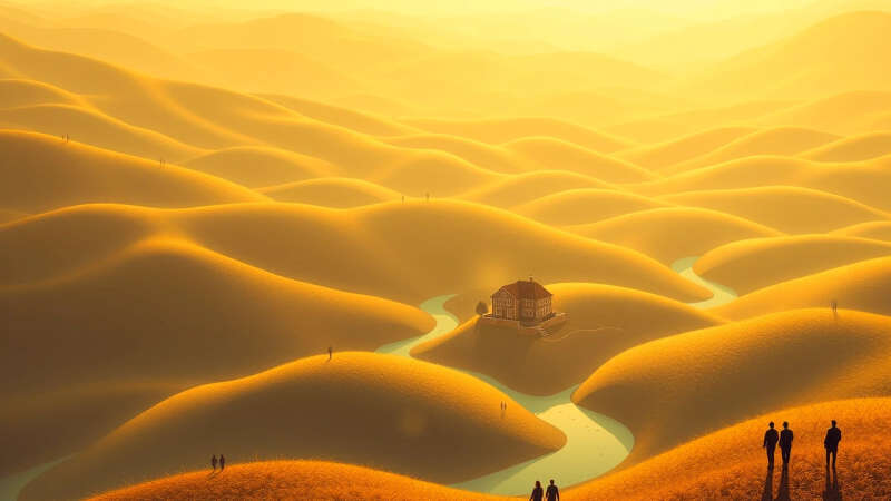 Un paisaje interconectado expresa calma y comunidad