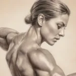 Boceto en lápiz suave que resalta brazos musculosos con contornos dinámicos y una paleta armoniosa