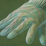 La imagen muestra una mano envuelta en un guante texturizado con suaves líneas y detalles que transmiten calidez y movimiento