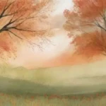 Un paisaje melancólico y sereno con tonos cálidos